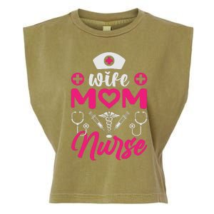 Wife Mom Nurse Funny T Garment-Dyed Women's Muscle Tee