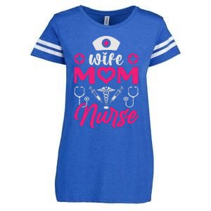 Wife Mom Nurse Funny T Enza Ladies Jersey Football T-Shirt