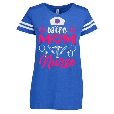 Wife Mom Nurse Funny T Enza Ladies Jersey Football T-Shirt