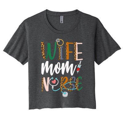 Wife Mom Nurse Womens RN LPN Mothers Day Nurse Week 2022 Women's Crop Top Tee