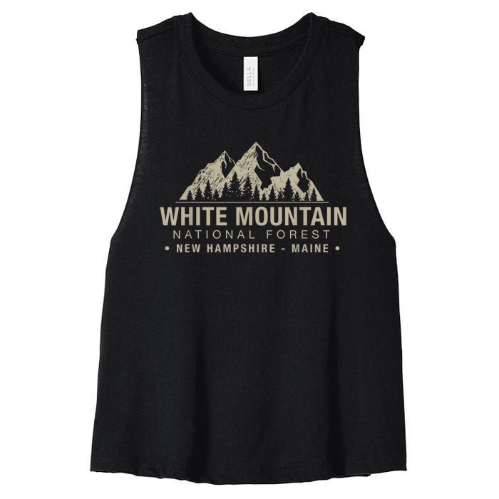 White Mountain National Forest New Hampshire Maine Women's Racerback Cropped Tank