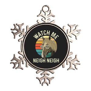 Watch Me Neigh Neigh Horse Lover Equestrian Horse Rider Metallic Star Ornament