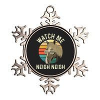 Watch Me Neigh Neigh Horse Lover Equestrian Horse Rider Metallic Star Ornament