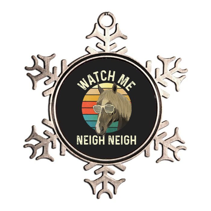 Watch Me Neigh Neigh Horse Lover Equestrian Horse Rider Metallic Star Ornament