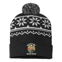 Watch Me Neigh Neigh Horse Lover Equestrian Horse Rider USA-Made Snowflake Beanie