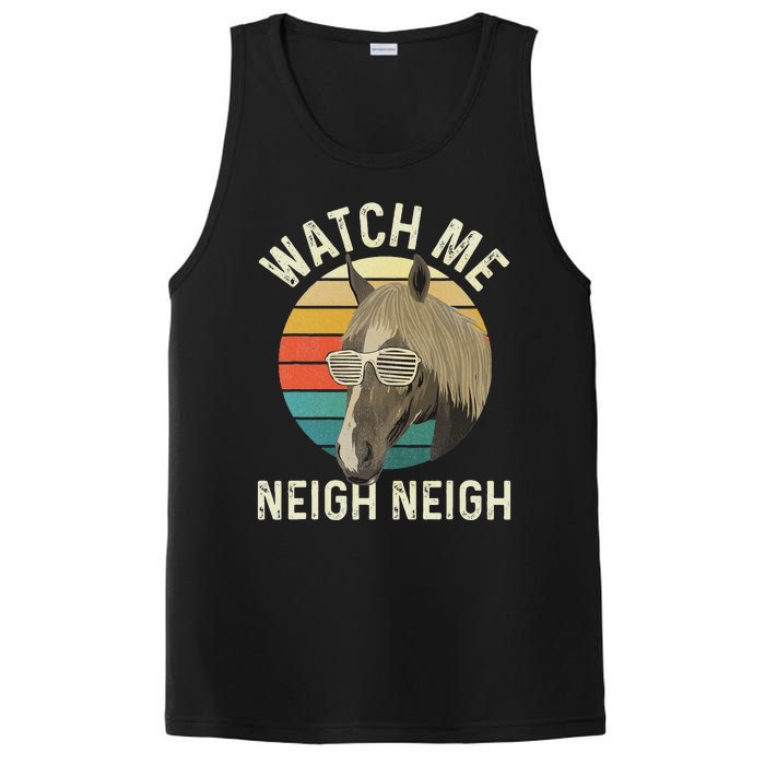 Watch Me Neigh Neigh Horse Lover Equestrian Horse Rider PosiCharge Competitor Tank