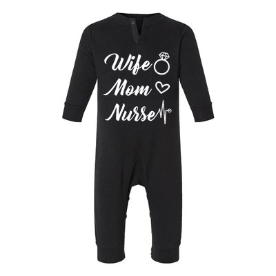 Wife Mom Nurse Cute Gift Infant Fleece One Piece