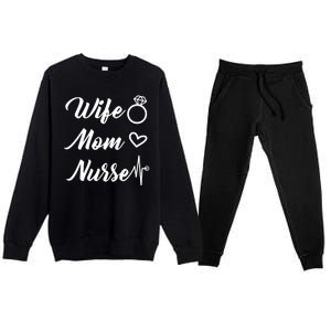 Wife Mom Nurse Cute Gift Premium Crewneck Sweatsuit Set