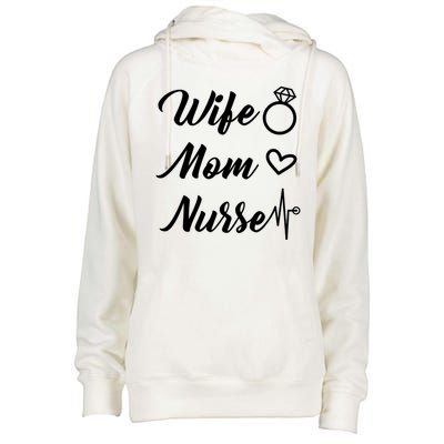 Wife Mom Nurse Cute Gift Womens Funnel Neck Pullover Hood