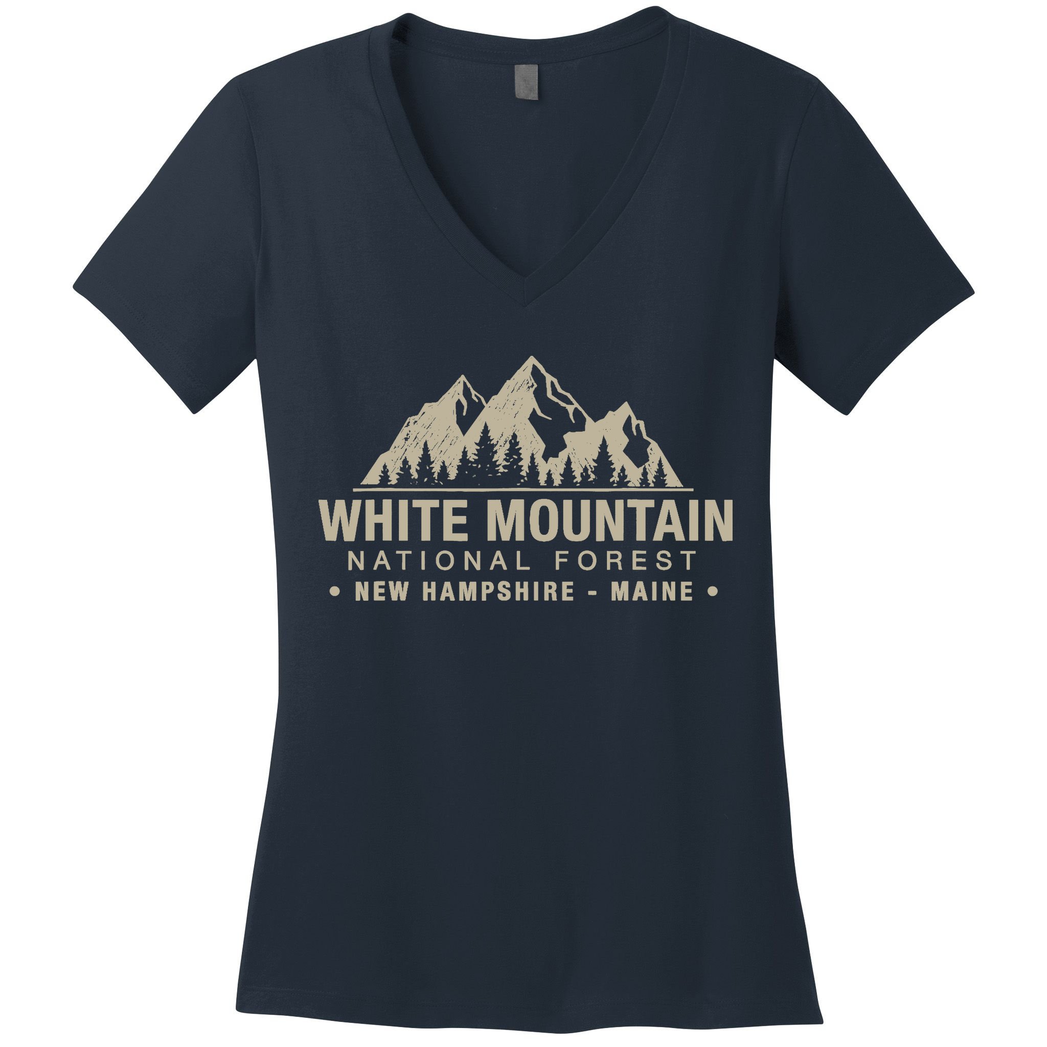 White Mountain National Forest New Hampshire Maine Women's V-Neck T-Shirt