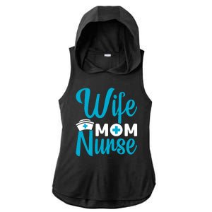 Wife Mom Nurse Ladies PosiCharge Tri-Blend Wicking Draft Hoodie Tank