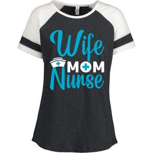 Wife Mom Nurse Enza Ladies Jersey Colorblock Tee