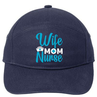 Wife Mom Nurse 7-Panel Snapback Hat