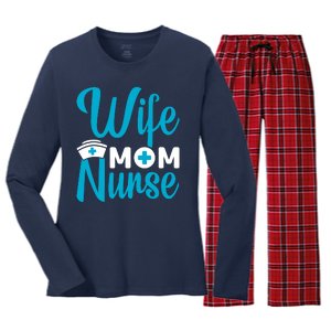 Wife Mom Nurse Women's Long Sleeve Flannel Pajama Set 