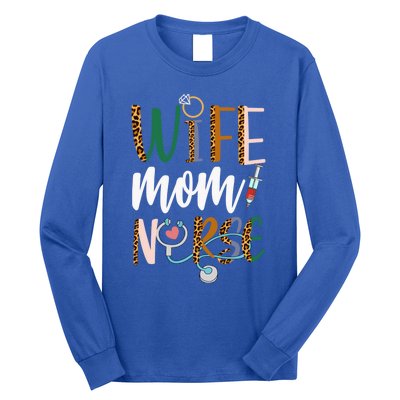 Wife Mom Nurse Rn Lpn Mothers Day For Nurses Gift Long Sleeve Shirt