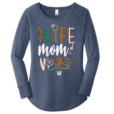 Wife Mom Nurse Rn Lpn Mothers Day For Nurses Gift Women's Perfect Tri Tunic Long Sleeve Shirt