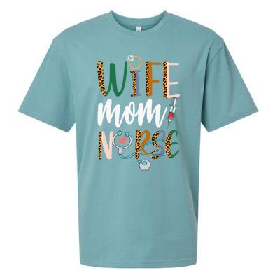 Wife Mom Nurse Rn Lpn Mothers Day For Nurses Gift Sueded Cloud Jersey T-Shirt