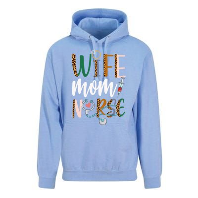 Wife Mom Nurse Rn Lpn Mothers Day For Nurses Gift Unisex Surf Hoodie