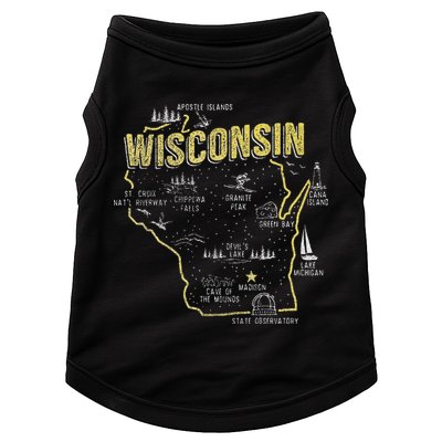 Wisconsin Map Of Memorable Spots Doggie Tank