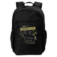 Wisconsin Map Of Memorable Spots Backpack