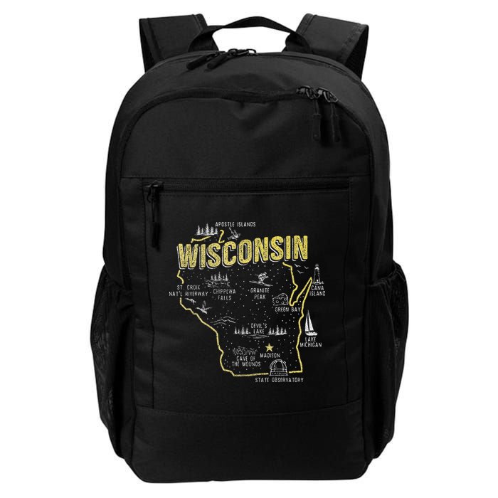 Wisconsin Map Of Memorable Spots Backpack