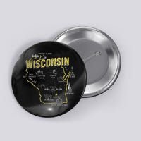 Wisconsin Map Of Memorable Spots Button