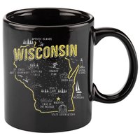 Wisconsin Map Of Memorable Spots 11oz C Handle Ceramic Mug