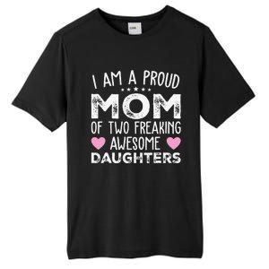 Women Mom Of 2 Girl Two Daughters Mothers Day Tall Fusion ChromaSoft Performance T-Shirt