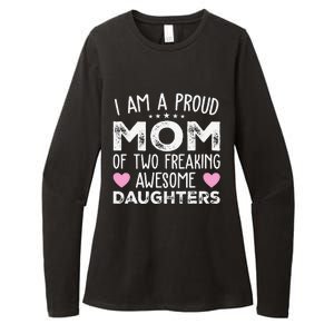 Women Mom Of 2 Girl Two Daughters Mothers Day Womens CVC Long Sleeve Shirt