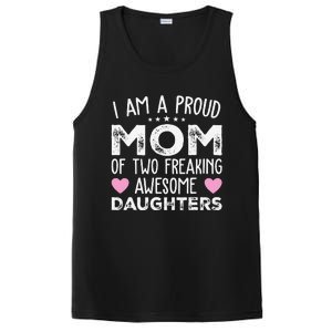 Women Mom Of 2 Girl Two Daughters Mothers Day PosiCharge Competitor Tank