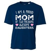 Women Mom Of 2 Girl Two Daughters Mothers Day Cooling Performance Crew T-Shirt