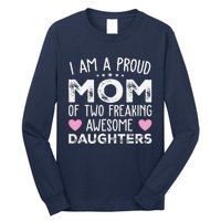 Women Mom Of 2 Girl Two Daughters Mothers Day Long Sleeve Shirt