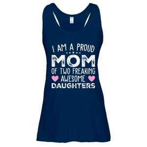 Women Mom Of 2 Girl Two Daughters Mothers Day Ladies Essential Flowy Tank