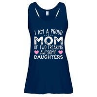 Women Mom Of 2 Girl Two Daughters Mothers Day Ladies Essential Flowy Tank