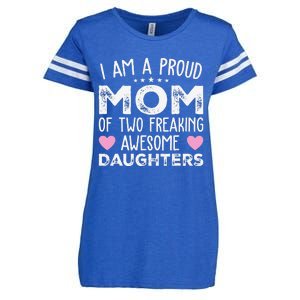 Women Mom Of 2 Girl Two Daughters Mothers Day Enza Ladies Jersey Football T-Shirt