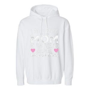 Women Mom Of 2 Girl Two Daughters Mothers Day Garment-Dyed Fleece Hoodie