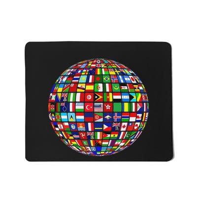 World Map Of Flags Globe Atlas Flags Of The World Mousepad