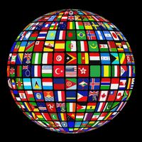 World Map Of Flags Globe Atlas Flags Of The World Premium T-Shirt