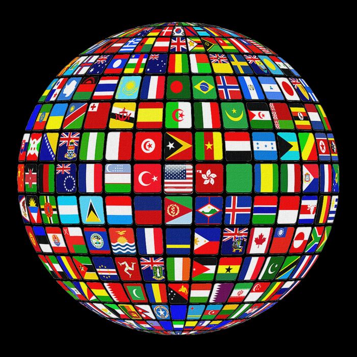 World Map Of Flags Globe Atlas Flags Of The World Premium T-Shirt