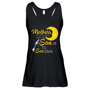 Womens Mothers Of Little Work From Son Up To Son Down Ladies Essential Flowy Tank