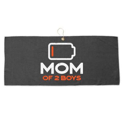 Womens Mom Of 2 Low Battery Funny Mothers Day Mama Mommy Women Large Microfiber Waffle Golf Towel