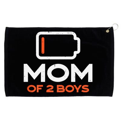 Womens Mom Of 2 Low Battery Funny Mothers Day Mama Mommy Women Grommeted Golf Towel