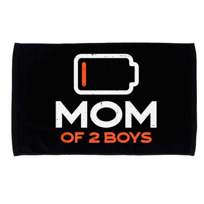 Womens Mom Of 2 Low Battery Funny Mothers Day Mama Mommy Women Microfiber Hand Towel