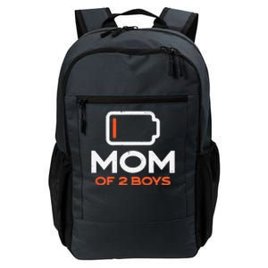 Womens Mom Of 2 Low Battery Funny Mothers Day Mama Mommy Women Daily Commute Backpack