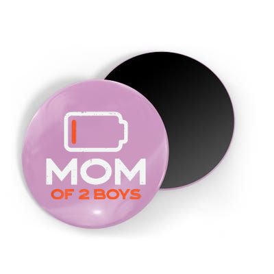 Womens Mom Of 2 Low Battery Funny Mothers Day Mama Mommy Women Magnet