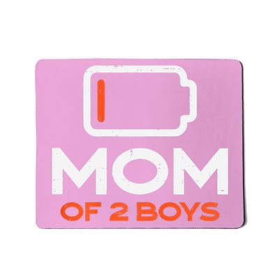 Womens Mom Of 2 Low Battery Funny Mothers Day Mama Mommy Women Mousepad