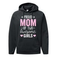 Wo Mom of 2 Girl Two Daughters Mother's Day Performance Fleece Hoodie