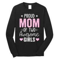 Wo Mom of 2 Girl Two Daughters Mother's Day Long Sleeve Shirt