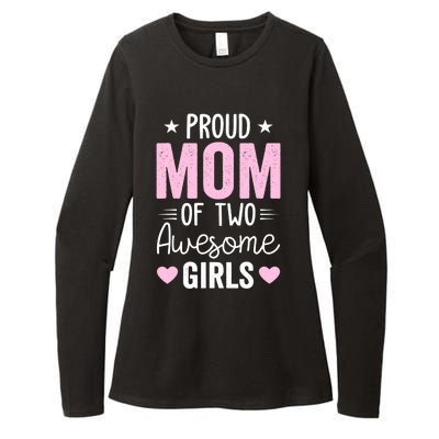 Wo Mom of 2 Girl Two Daughters Mother's Day Womens CVC Long Sleeve Shirt