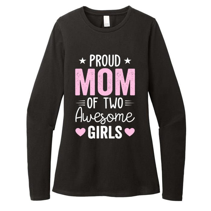 Wo Mom of 2 Girl Two Daughters Mother's Day Womens CVC Long Sleeve Shirt